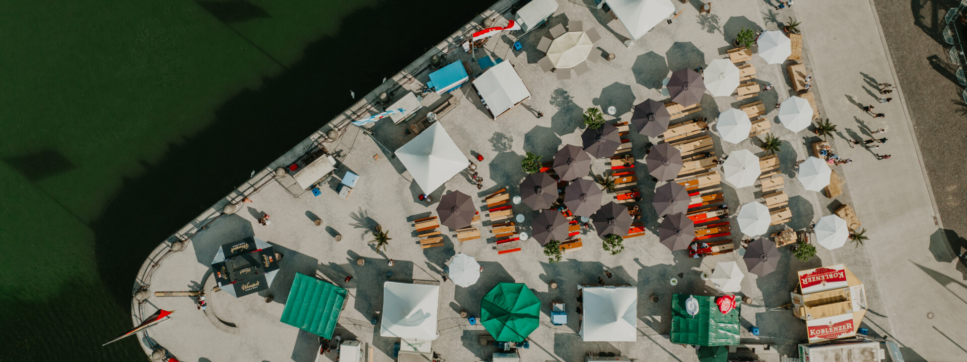 Drohnenaufnahme Deutsches Eck bei Electronic Wine  &copy; Koblenz-Touristik GmbH, Janko.Media